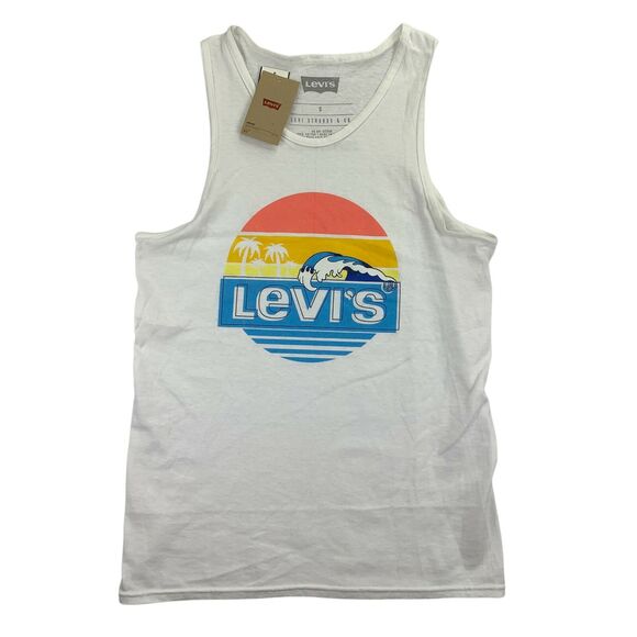 Levi's Mens Bocay Ocean Slim Fit Tank Top T-Shirt White S - Picture 1 of 3